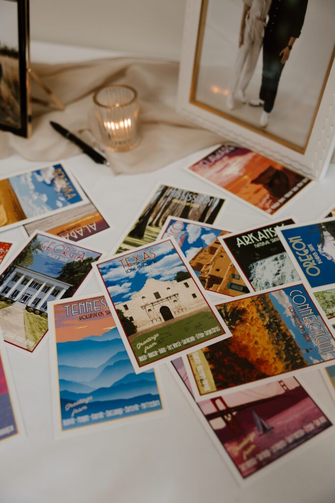 wedding guest book post cards
